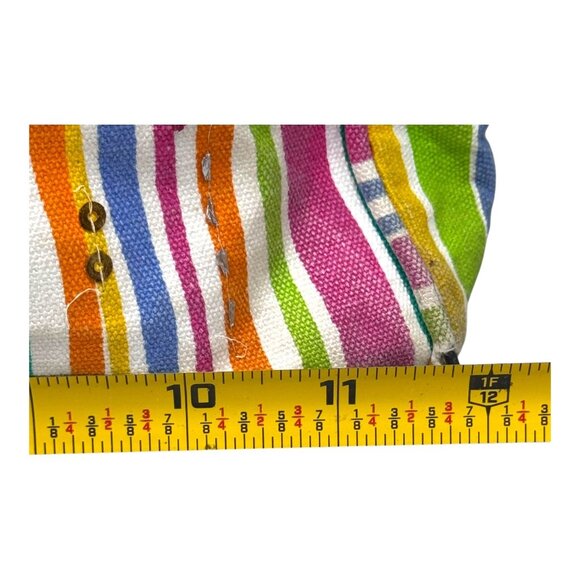 Colorful Whimsical Tropical Fish Beach Large Tote Sally Huss Y2K Striped READ - Picture 5 of 10